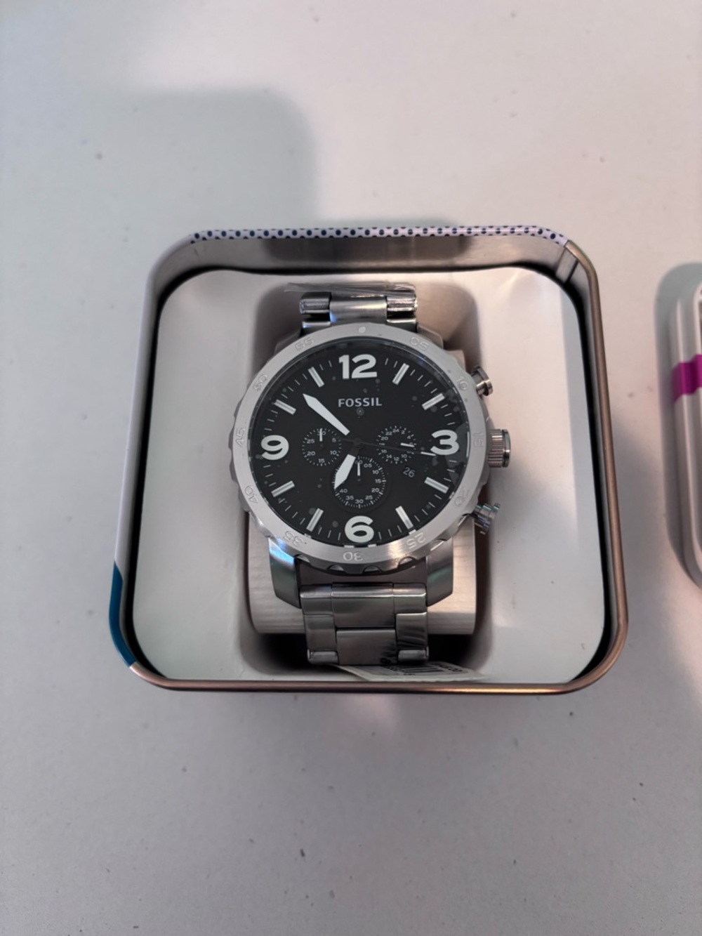 Fossil Silver Stainless Steel Chronograph Bracelet Watch